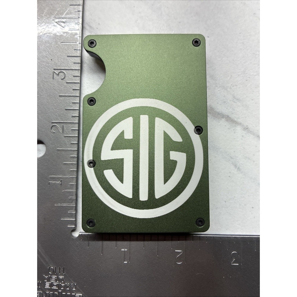 Metal Slim Sig Saur SIG Logo RFID Blocking Wallet